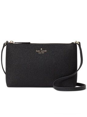 KATE SPADE ♠️ New York "Joeley" 🖤BLACK GLITTER🖤 SMALL CROSSBODY BAG 🌟EUC🌟